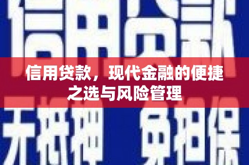 鹿港信用贷款，现代金融的便捷之选与风险管理