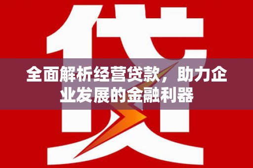 鹿港全面解析经营贷款，助力企业发展的金融利器