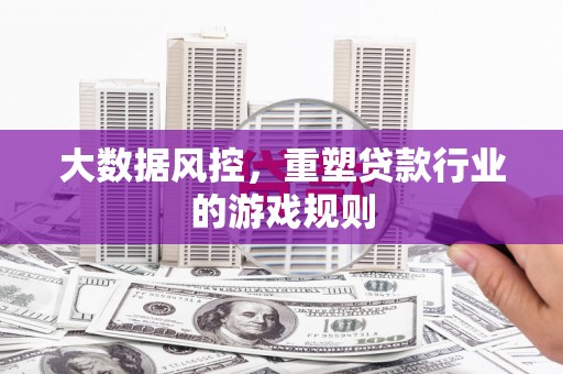 鹿港大数据风控，重塑贷款行业的游戏规则