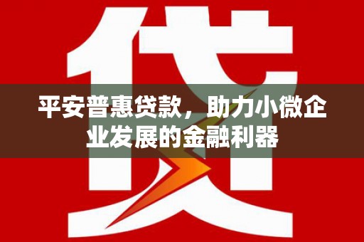 鹿港平安普惠贷款，助力小微企业发展的金融利器