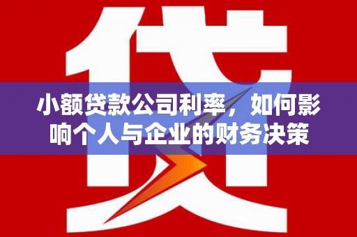 鹿港小额贷款公司利率，如何影响个人与企业的财务决策