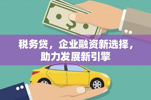 鹿港税务贷，企业融资新选择，助力发展新引擎