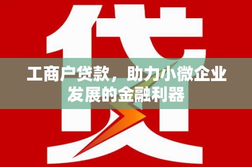 鹿港工商户贷款，助力小微企业发展的金融利器
