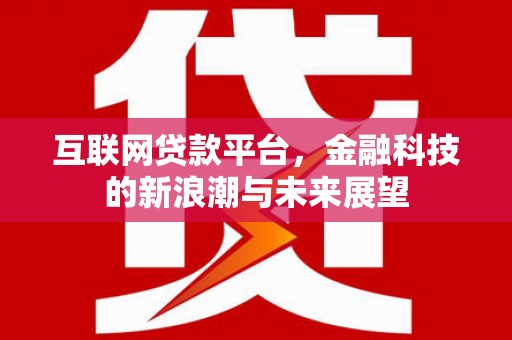 鹿港互联网贷款平台，金融科技的新浪潮与未来展望