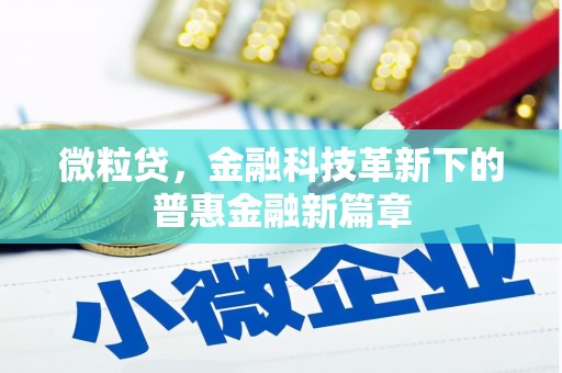 鹿港微粒贷，金融科技革新下的普惠金融新篇章