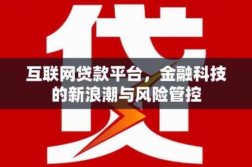 鹿港互联网贷款平台，金融科技的新浪潮与风险管控