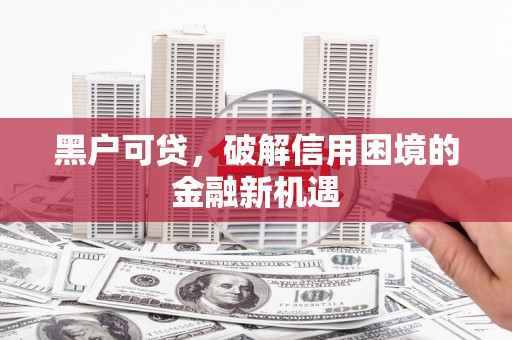 鹿港黑户可贷，破解信用困境的金融新机遇