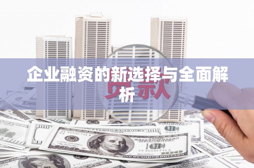 鹿港企业融资的新选择与全面解析
