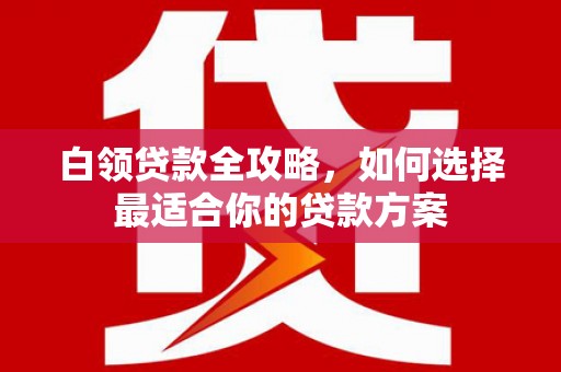 鹿港白领贷款全攻略，如何选择最适合你的贷款方案